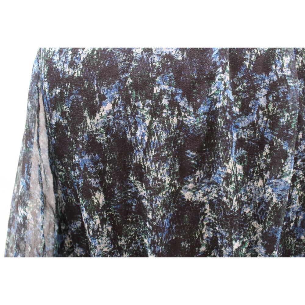 Intermix Black Blue Python Snakeskin Print Silk C… - image 6